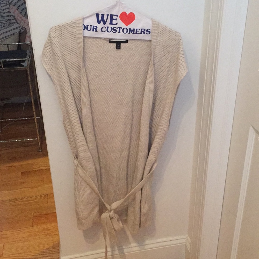 Long light beige cardigan